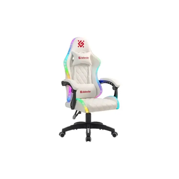 Крісло ігрове Defender Energy RGB White (64557)