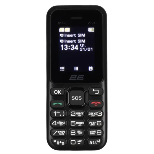 Мобільний телефон 2E S180 2024 Black (694743653885) Мобільний телефон 2E S180 2024 Black (694743653885)