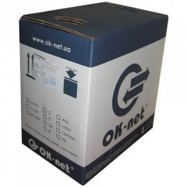 Кабель мережевий OK-Net FTP cat.5e patch AWG26/7 305м (F/UTP-cat.5Е-SL patch AWG26) (КГПВЭ-ВП (100) 4*2*AWG26/7) Кабель мережевий OK-Net FTP cat.5e patch AWG26/7 305м (F/UTP-cat.5Е-SL patch AWG26) (КГПВЭ-ВП (100) 4*2*AWG26/7)