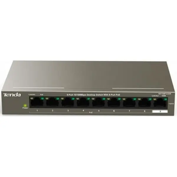 Комутатор мережевий Tenda TEF1109P-8-63W Комутатор мережевий Tenda TEF1109P-8-63W