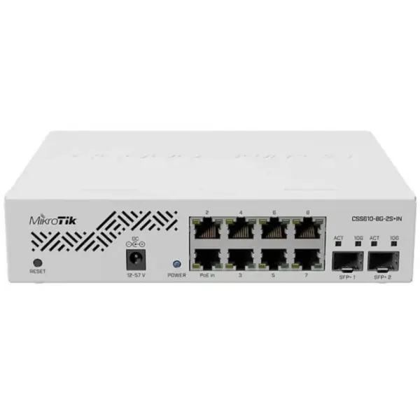 Комутатор мережевий Mikrotik CSS610-8G-2S+IN Комутатор мережевий Mikrotik CSS610-8G-2S+IN