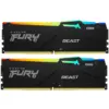 Модуль пам'яті для комп'ютера DDR5 16GB (2x8GB) 5200 MHz FURY Beast RGB Kingston Fury (ex.HyperX) (KF552C40BBAK2-16)