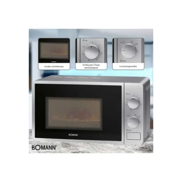 Мікрохвильова піч Bomann MW 6014 CB silver (MW6014CB silver)