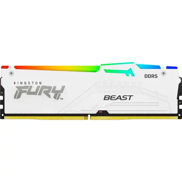 Модуль пам'яті для комп'ютера DDR5 16GB 5600 MHz FURY Beast White RGB Kingston Fury (ex.HyperX) (KF556C40BWA-16)