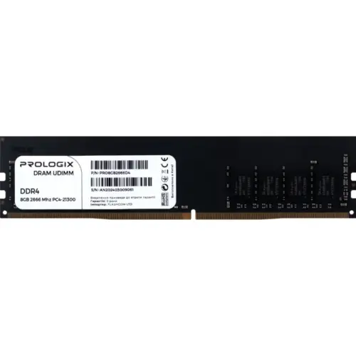 Модуль пам'яті для комп'ютера DDR4 8GB 2666 MHz Prologix (PRO8GB2666D4)