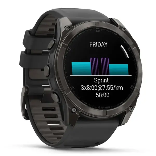 Смарт-годинник Garmin fenix 8 51mm,AMOLED,Saph,CrbnGryTi/Blk,Blk/PebbleGryBnd (010-02905-21)