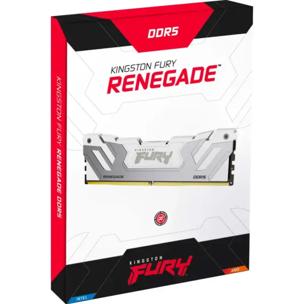 Модуль пам'яті для комп'ютера DDR5 48GB (2x24GB) 8400 MHz Renegade White XMP Kingston Fury (ex.HyperX) (KF584CU40RWK2-48)