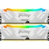 Модуль пам'яті для комп'ютера DDR5 48GB (2x24GB) 8000 MHz Renegade RGB White/Silver Kingston Fury (ex.HyperX) (KF580C38RWAK2-48)