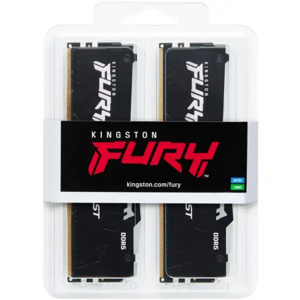 Модуль пам'яті для комп'ютера DDR5 64GB (2x32GB) 5600 MHz Beast RGB EXPO Black Kingston Fury (ex.HyperX) (KF556C36BBE2AK2-64)
