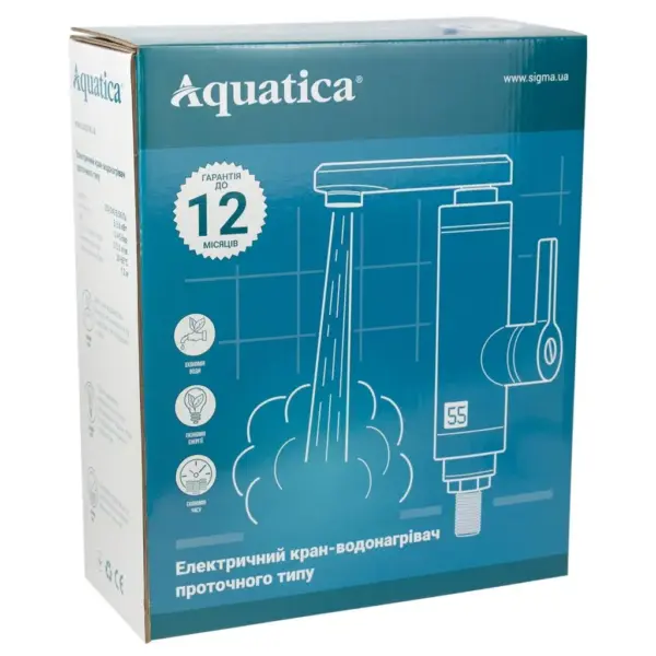 Проточний водонагрівач AQUATICA JZ 3.0кВт 0.4-5бар для кухн (9793103)