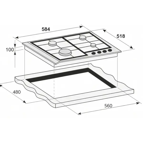 Варочна поверхня PRIME Technics PGH 50053 FGBIXC