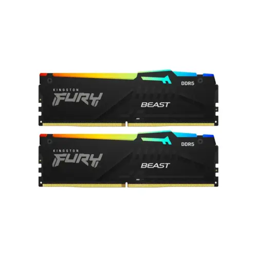 Модуль пам'яті для комп'ютера DDR5 128GB (2x64GB) 5600 MHz Beast RGB Kingston Fury (ex.HyperX) (KF556C40BBAK2-128)