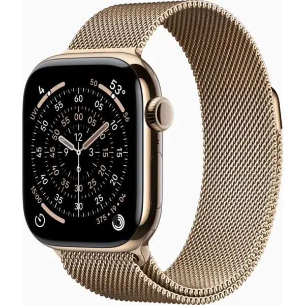 Смарт-годинник Apple Watch Series 11 GPS + Cellular 42mm Gold Titanium Case with Gold Milanese Loop (MF8Y4RK/A)