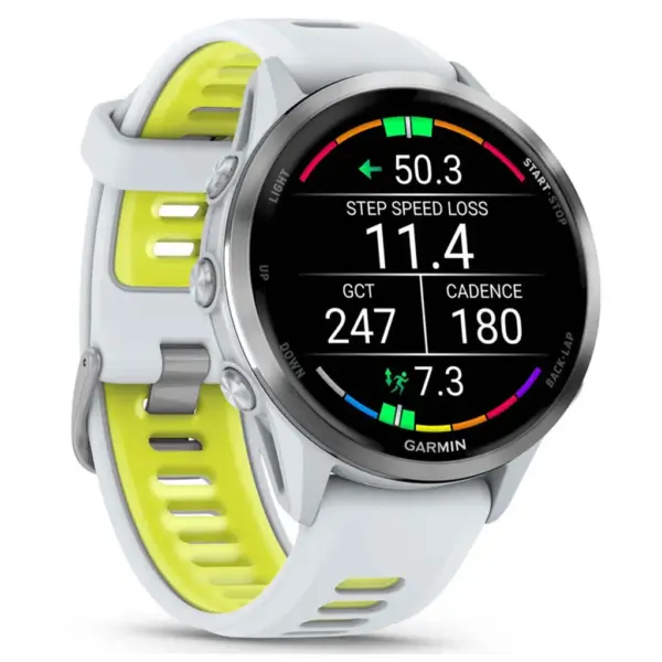 Смарт-годинник Garmin Forerunner 970, Whitestone/Amp Yellow, GPS (010-02969-11)