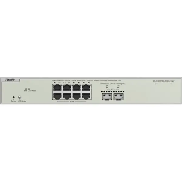 Комутатор мережевий Ruijie Networks RG-NBS3300-8MG2XS-P