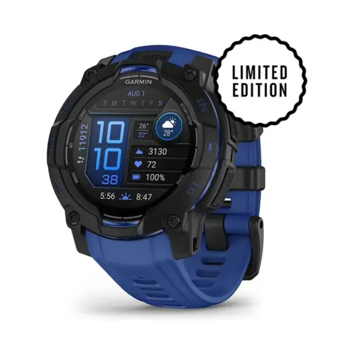 Смарт-годинник Garmin Instinct 3, 45mm, AMOLED, Black with Bolt Blue Band, GPS смарт-годинник (010-02936-03)