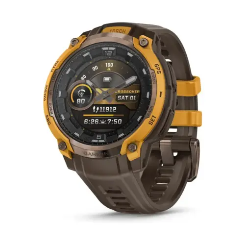 Смарт-годинник Garmin Instinct Crossover AMOLED, BronzeSunburst/Cocoa, GPS смарт-годинник (010-03398-01)