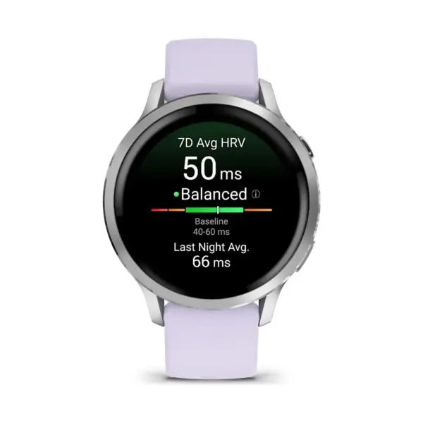 Смарт-годинник Garmin Venu 4 (41mm), Gray w/ Silver + Periwinkle, GPS смарт-годинник (010-03013-01)