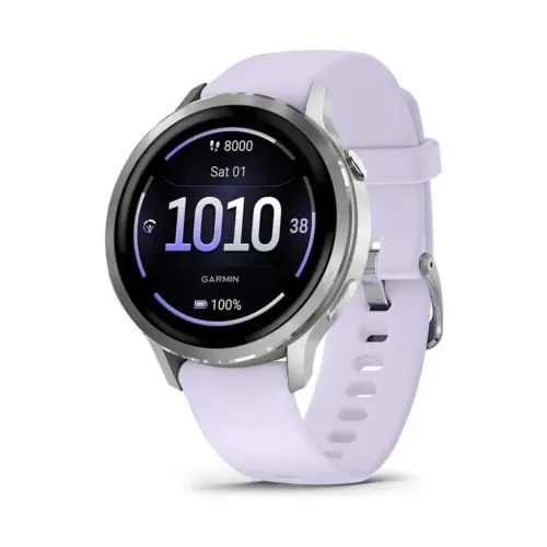 Смарт-годинник Garmin Venu 4 (41mm), Gray w/ Silver + Periwinkle, GPS смарт-годинник (010-03013-01)
