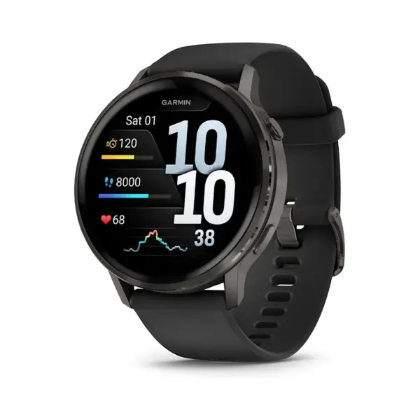 Смарт-годинник Garmin Venu 4 (45mm), Black w/ Slate + Black, GPS смарт-годинник (010-03014-00)