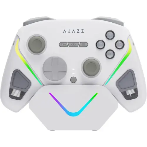 Геймпад Ajazz GP100S 2.4G/BT/USB Switch/PC/iOS/Android RGB White (GP100S-W)