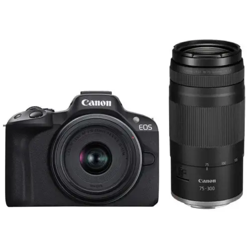 Цифровий фотоапарат Canon EOS R50 + RF-S 18-45 IS STM + RF 75-300 Black (5811C150BA)