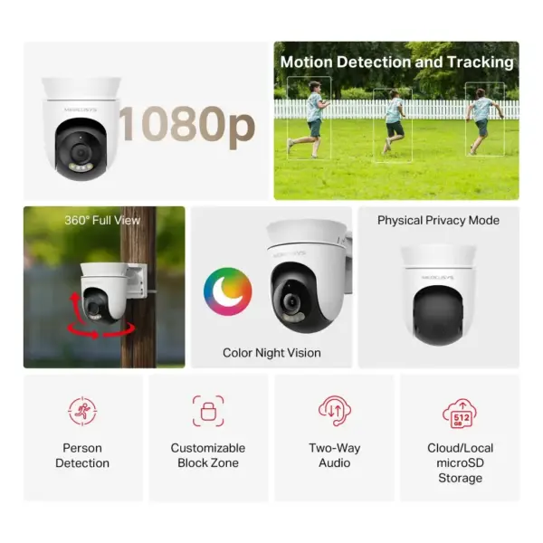 Камера відеоспостереження Mercusys IP-Камера MERCUSYS MC500 FHD N300 microSD motion detection, зовнішня (MC-500) Камера відеоспостереження Mercusys IP-Камера MERCUSYS MC500 FHD N300 microSD motion detection, зовнішня (MC-500)