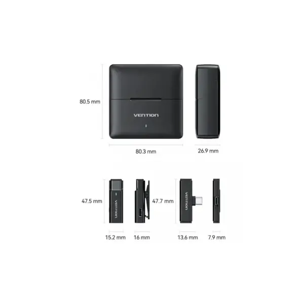 Мікрофон Vention USB-C 2-Pack Wireless Lavalier with Charging Case (NCAB0)