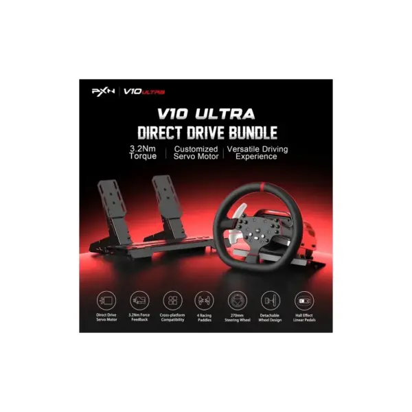Кермо PXN V10 Ultra Bundle for PS4/XBOX/Xbox Series X|S/PC (PXN-V10 Ultra EU)