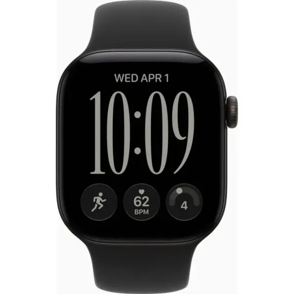 Смарт-годинник Apple Watch Series 12 GPS 46mm Black Aluminium Case with Black Sport Band - M/L (MJEL4RK/A)