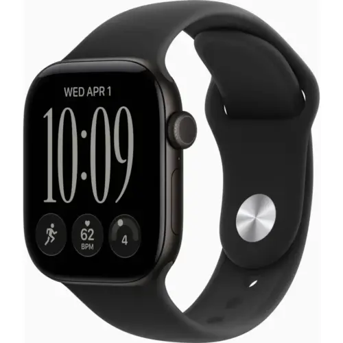 Смарт-годинник Apple Watch Series 12 GPS 46mm Black Aluminium Case with Black Sport Band - M/L (MJEL4RK/A)