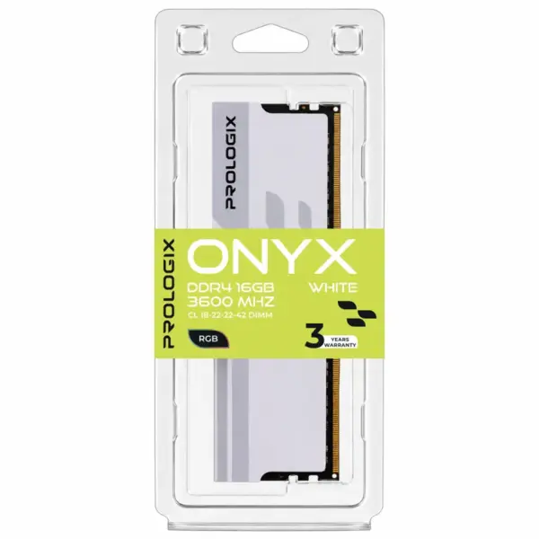 Модуль пам'яті для комп'ютера DDR4 16GB 3600 MHz Onyx White RGB Prologix (PRO16GB3600YWR4)