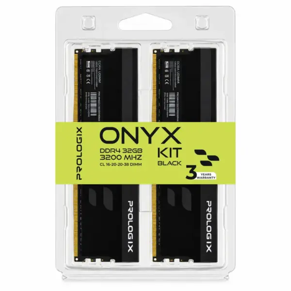 Модуль пам'яті для комп'ютера DDR4 32GB (2x16GB) 3200 MHz Onyx Black Prologix (PRO32GB3200YB4K) Модуль пам'яті для комп'ютера DDR4 32GB (2x16GB) 3200 MHz Onyx Black Prologix (PRO32GB3200YB4K)