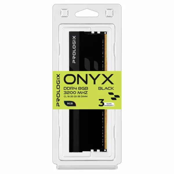 Модуль пам'яті для комп'ютера DDR4 8GB 3200 MHz Onyx Black RGB Prologix (PRO8GB3200YBR4)