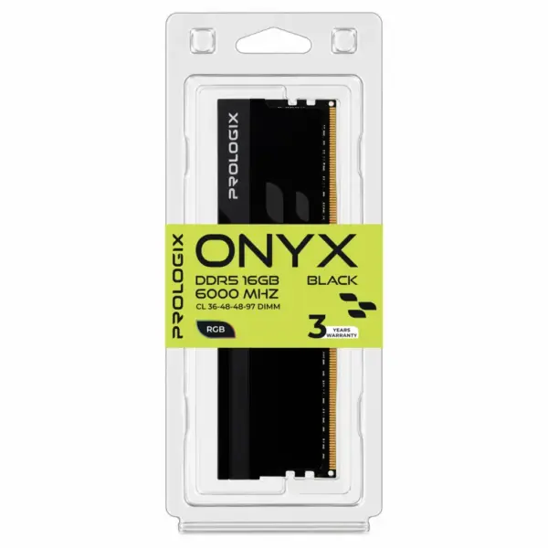 Модуль пам'яті для комп'ютера DDR5 16GB 6000 MHz Onyx Black RGB Prologix (PRO16GB6000YBR5)
