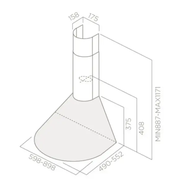 Витяжка кухонна Elica TONDA WH F/60 Витяжка кухонна Elica TONDA WH F/60