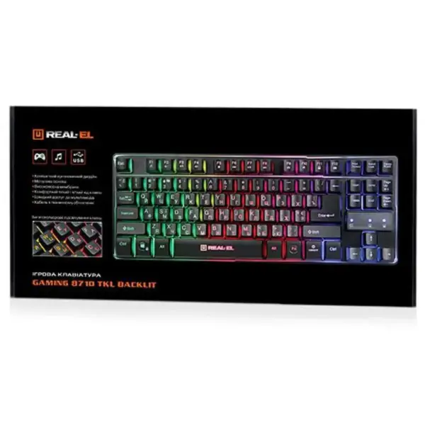 Клавіатура REAL-EL 8710 Gaming TKL Backlit Black (EL123100030)