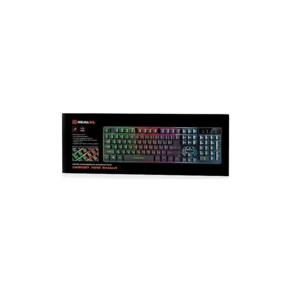 Клавіатура REAL-EL 7090 Comfort Backlit Black (EL123100031)