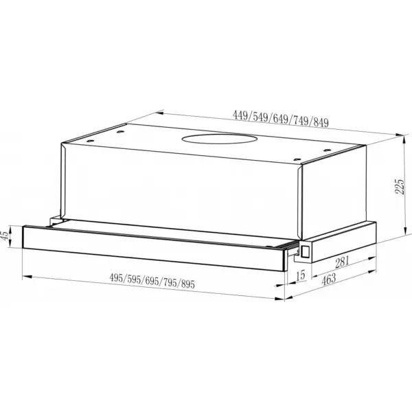 Витяжка кухонна Interline SLIM WH A/60/2/T Витяжка кухонна Interline SLIM WH A/60/2/T