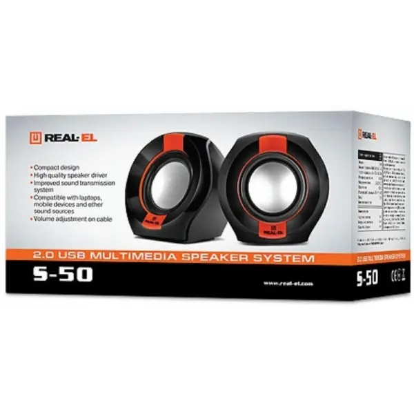 Акустична система REAL-EL S-50 black-red (EL121100008)