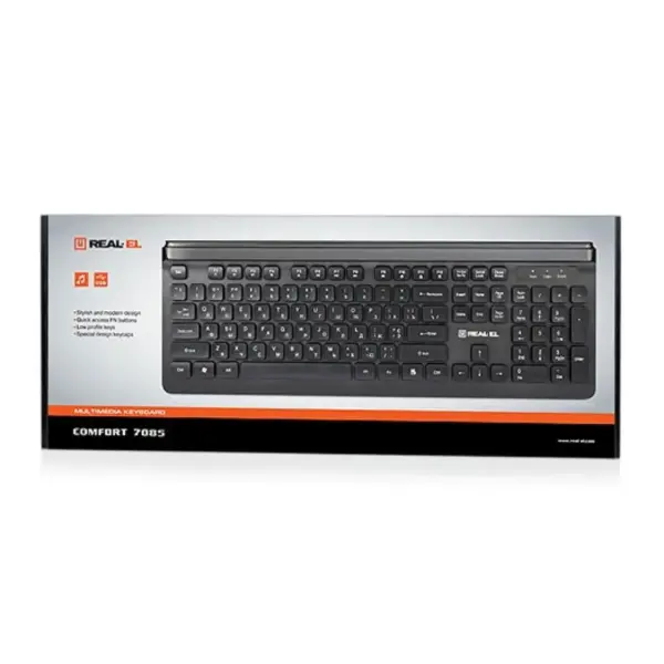 Клавіатура REAL-EL 7085 Comfort Black (EL123100032) Клавіатура REAL-EL 7085 Comfort Black (EL123100032)