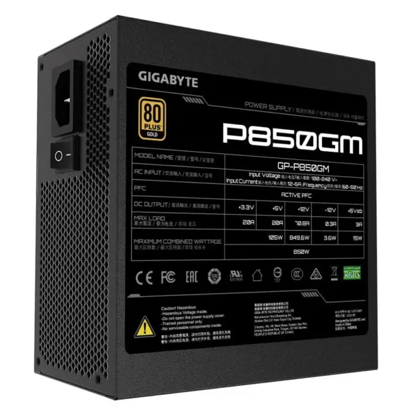 Блок живлення GIGABYTE 850W (GP-P850GM)