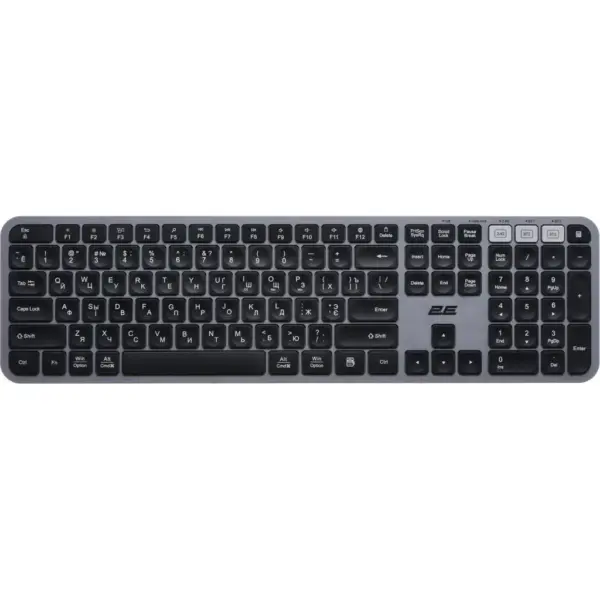 Клавіатура 2E KS240 Wireless/Bluetooth Grey (2E-KS240WG) Клавіатура 2E KS240 Wireless/Bluetooth Grey (2E-KS240WG)