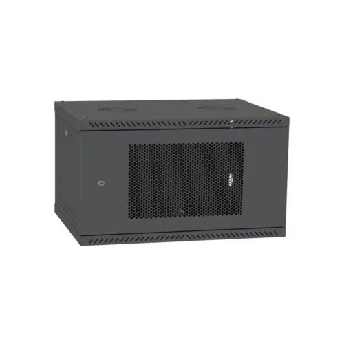 Шафа настінна Ipcom 6U, 600*450, перфоровані дверцята, RAL9005 (СН-6U-060х045-ДП-9005)