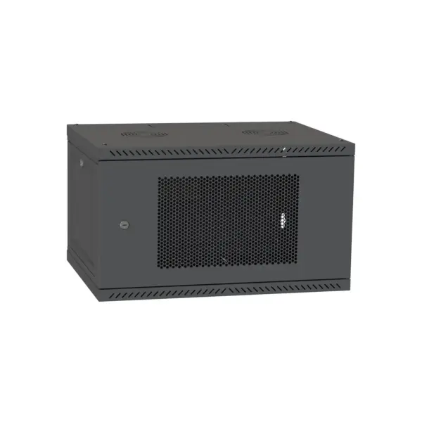 Шафа настінна Ipcom 6U, 600*450, перфоровані дверцята, RAL9005 (СН-6U-060х045-ДП-9005)