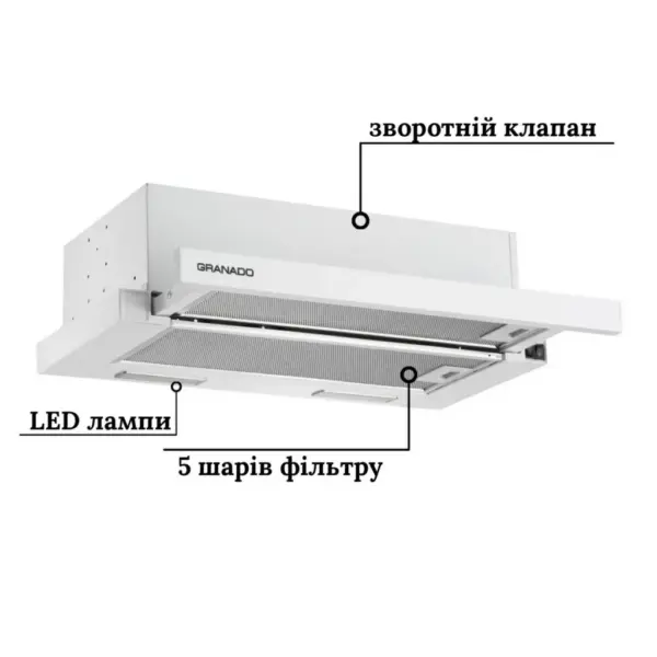 Витяжка кухонна GRANADO Telde 602-450 white (GCH316255)