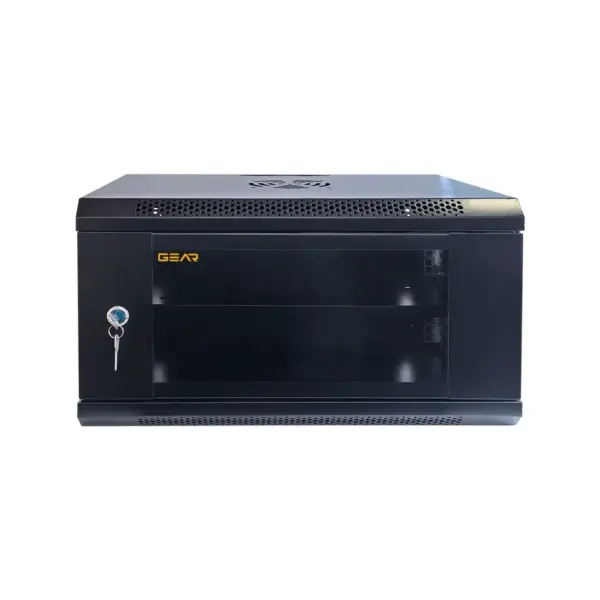 Шафа настінна GEAR 6U 19'' 600x600x350 мм, + полка 19", black (GWMSN-6U-600-600)