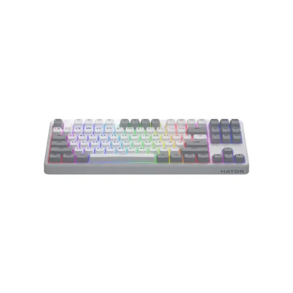 Клавіатура Hator Rockfall 3 Mecha TKL QMK/VIA Orange Wireless White (HTK851UA)