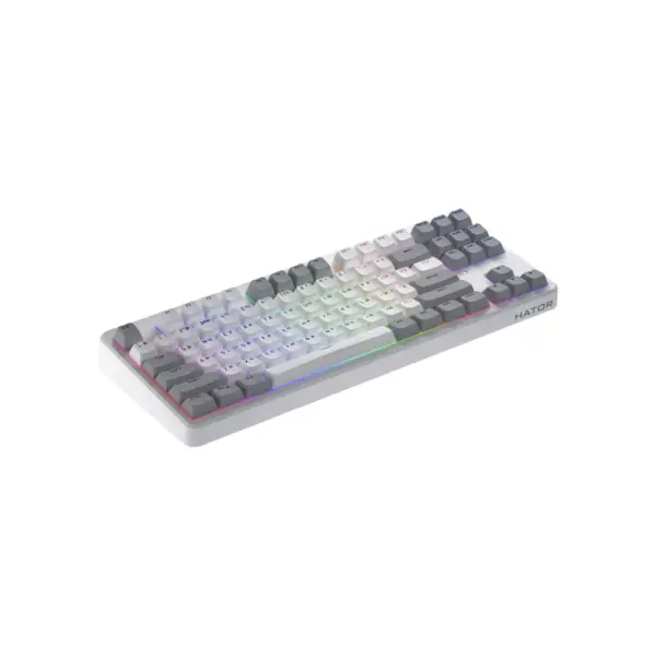 Клавіатура Hator Rockfall 3 Mecha TKL QMK/VIA Orange Wireless White (HTK851UA)