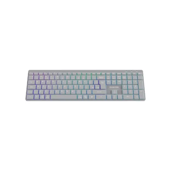 Клавіатура Canyon HKB-W11 Slim Dual Mode Wireless/Bluetooth RGB UA Grey (CNS-HBTK11G)
